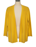 89th + Madison Bright Yellow Cardigan Women Medium Open Front 3/4 Sleeve Knit
