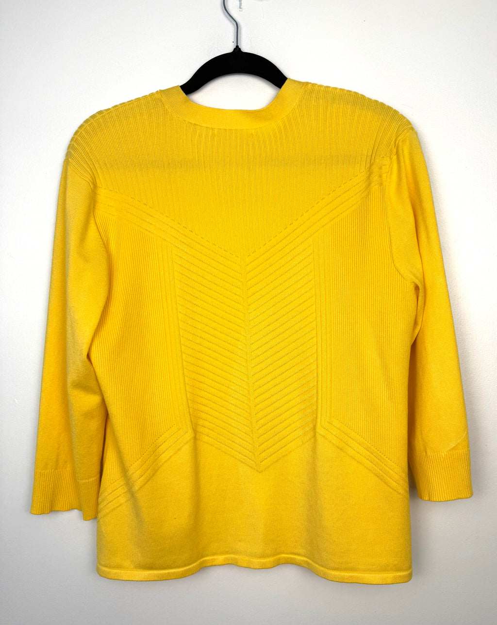 89th + Madison yellow cardigan women medium back view casual workwear layering