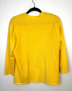 89th + Madison yellow cardigan women medium back view casual workwear layering