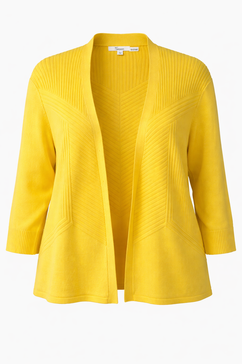 89th and Madison bright yellow cropped cardigan at Blue Sparrow Shop