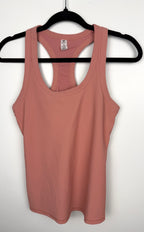 90 Degree by Reflex Ribbed Racerback Tank with shelf bra  on hanger