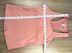 90 Degree by Reflex Ribbed Racerback Tank with shelf bra  measuring 28" bust and 23" shoulder to hem 