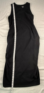 96% Cotton Old Navy Maternity Black Fitted Tank Dress at Blue Sparrow Shop  measuring 45" shoulder to hem 