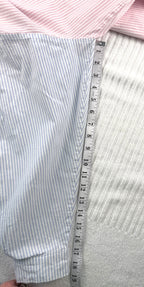 97% Cotton Y2K 80s Striped Oversized Shirt | Size L at Blue Sparrow Shop measuring 19" sleeve 