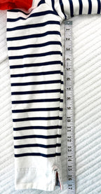 98% Cotton Joules Nautical Breton Pullover | Size S at Blue Sparrow Shop measuring 17" sleeve 