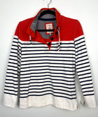 98% Cotton Joules Nautical Breton Pullover | Size S at Blue Sparrow Shop on hanger