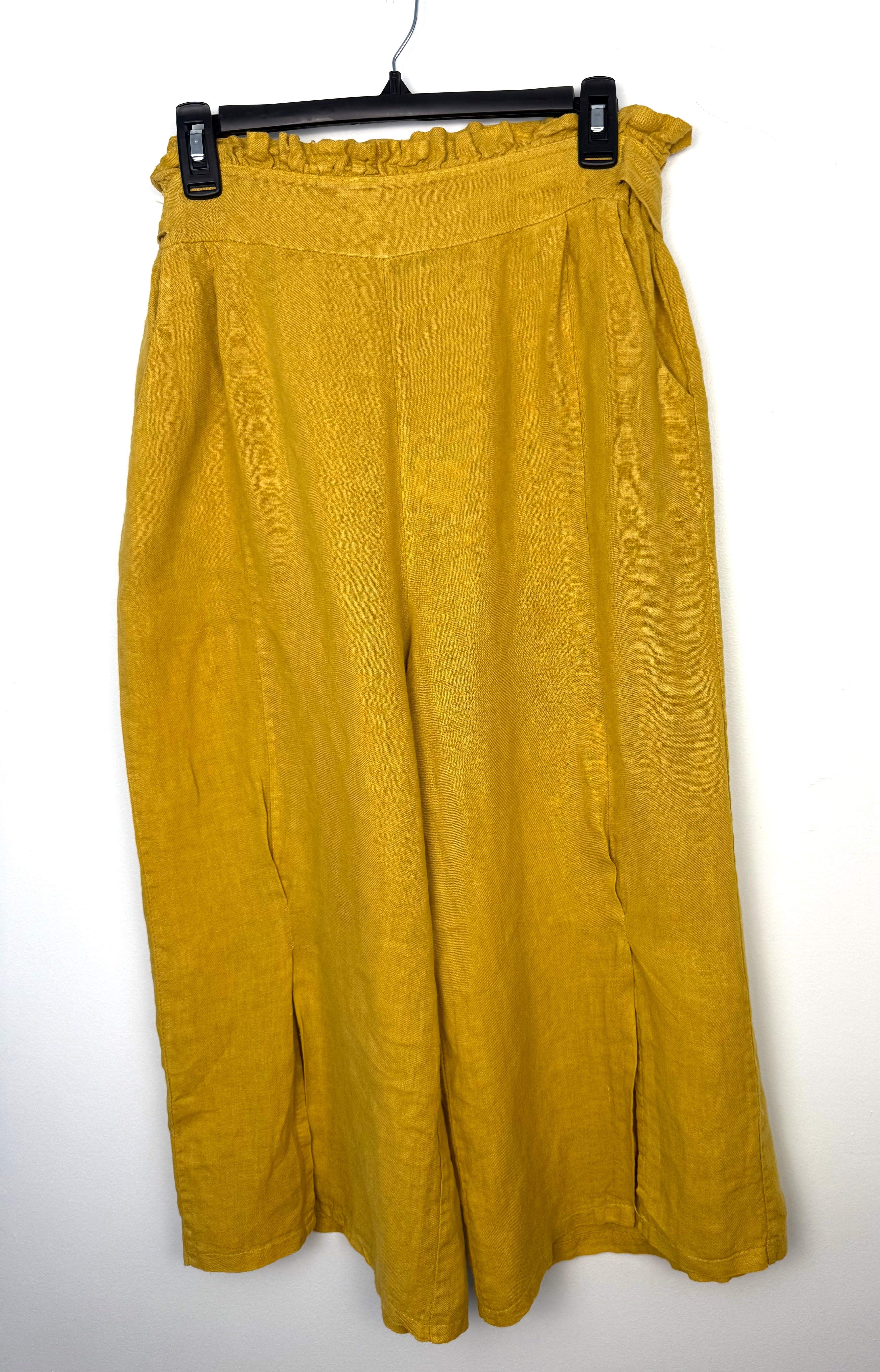 Alessia Santi Linen Wide Leg Pants on hanger