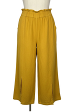 Alessia Santi Mustard Linen Wide Leg Pants | Made in Italy | Size L