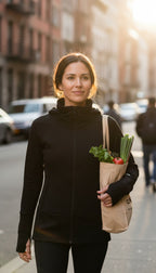 Alo Yoga  Zip Up Hoodie | Size S at Blue Sparrow Shop on woman doing errands