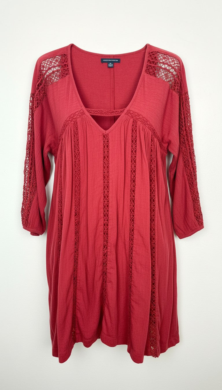  American Eagle Outfitters Crochet-Trim Boho Dress | Size S at Blue Sparrow Shop 