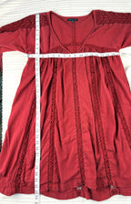  American Eagle Outfitters Crochet-Trim Boho Dress | Size S at Blue Sparrow Shop  measuring 34" bust and 33" shoulder to hem