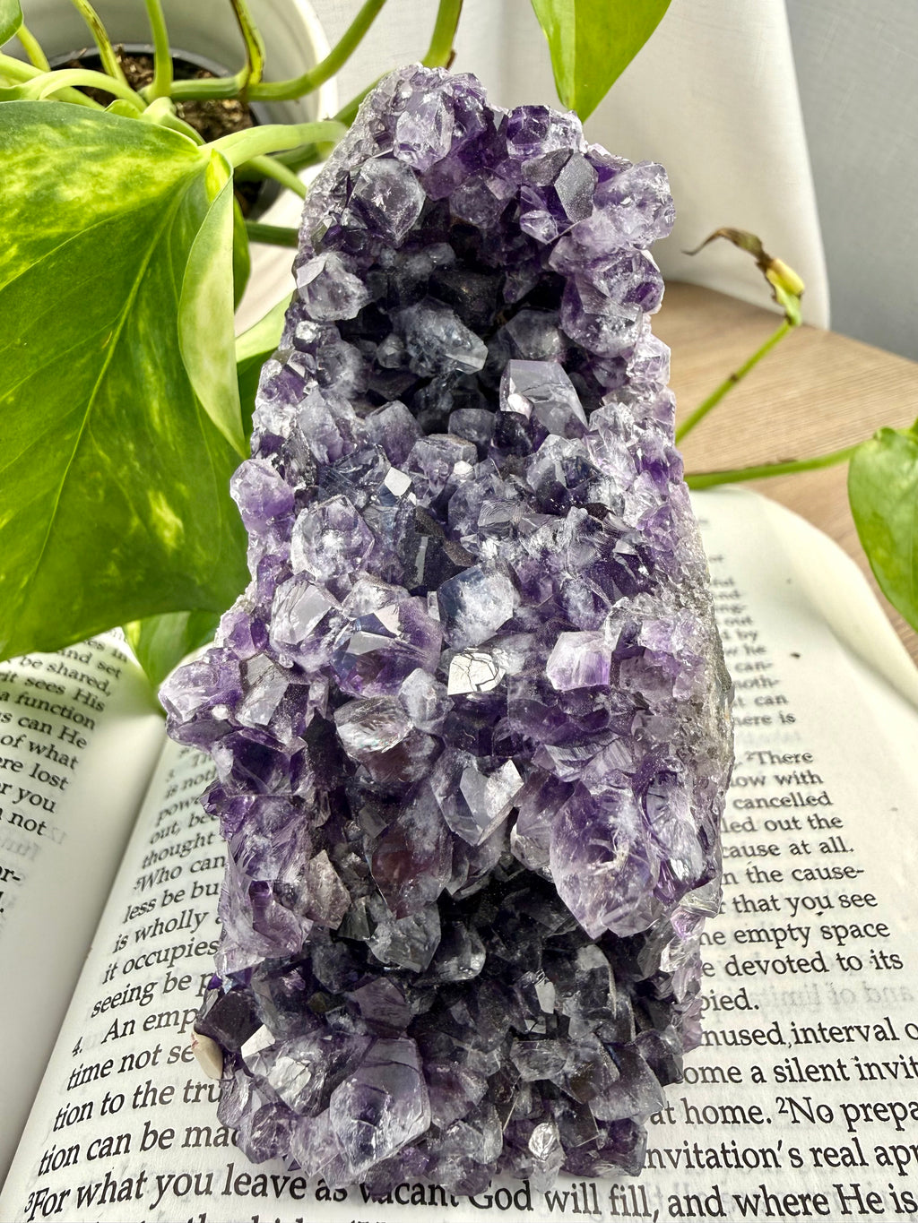 Amethyst Cathedral cluster - front view 