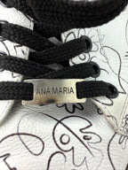 Ana Maria Leather Lace-Up Mule Sneakers | Clogs designer logo 