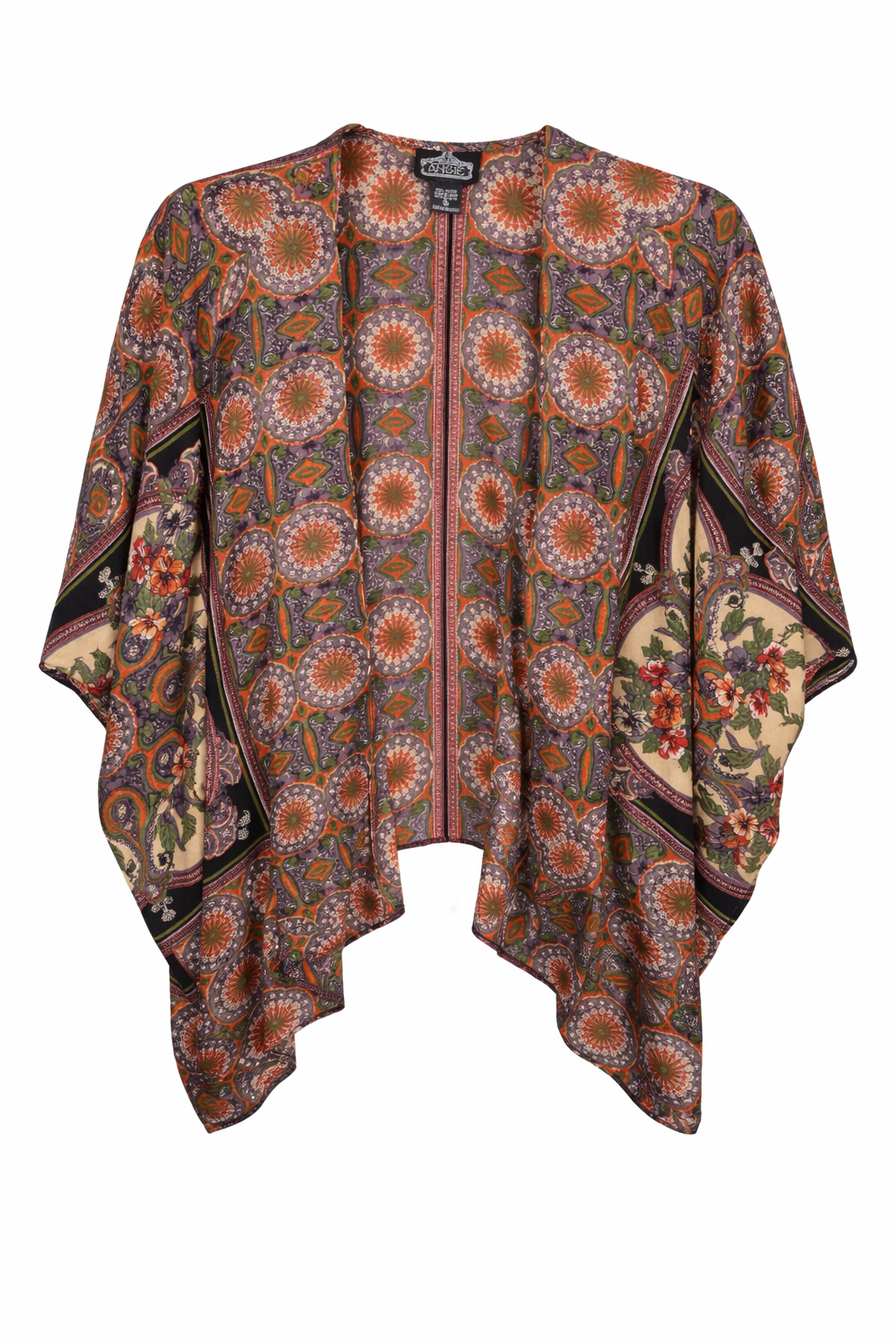 Angie Medallion Print Kimono in earth tones at Blue Sparrow Shop