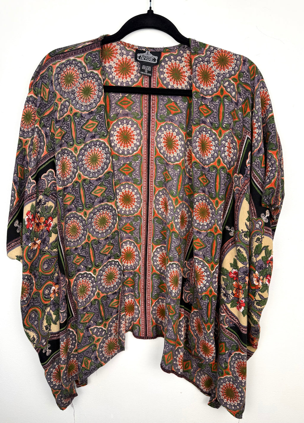 Angie boho medallion print kimono on hanger