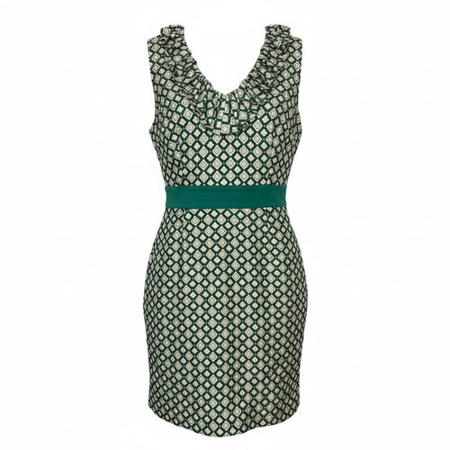 Anna Sui Green Brocade Shift Dress