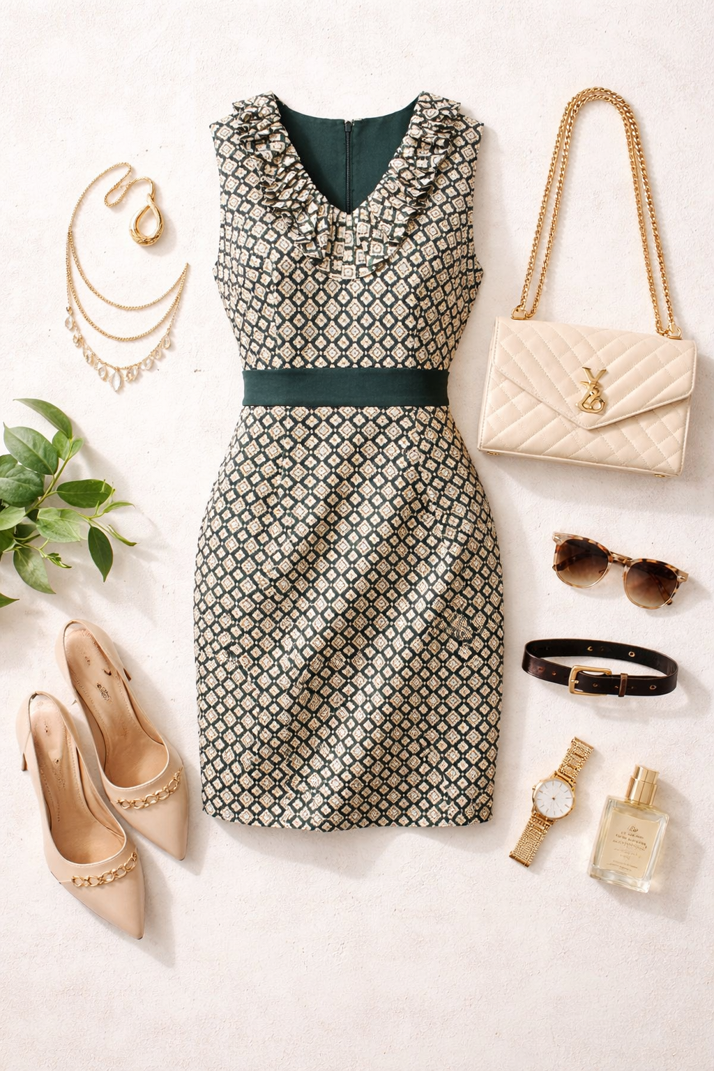 Anna Sui Green Brocade Shift Dress at Blue Sparrow Shop lifestyle photo