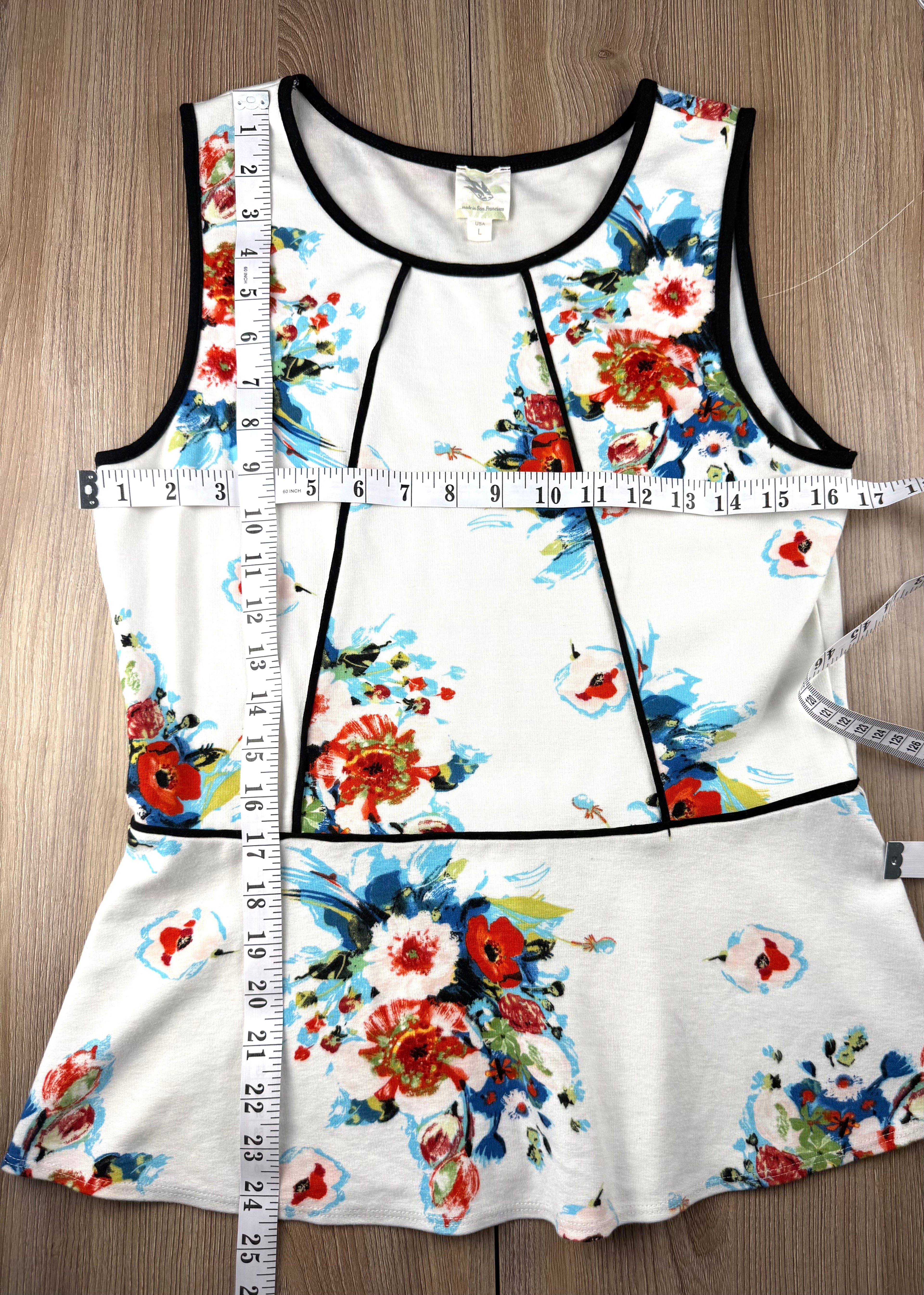 Anthropologie Deletta Peplum Tank Top measuring 34" bust and 24" shoulder to hem 