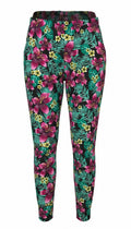Artisan Handmade Tropical Floral Print Loose-Leg Pants — Hibiscus & Palm | Size M / 8-10 at Blue Sparrow Shop 