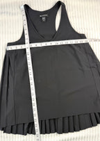 Athleta Black Pleated Flowy Tank Top at Blue Sparrow Shop measuring 32" bust and 26" shoulder to hem 