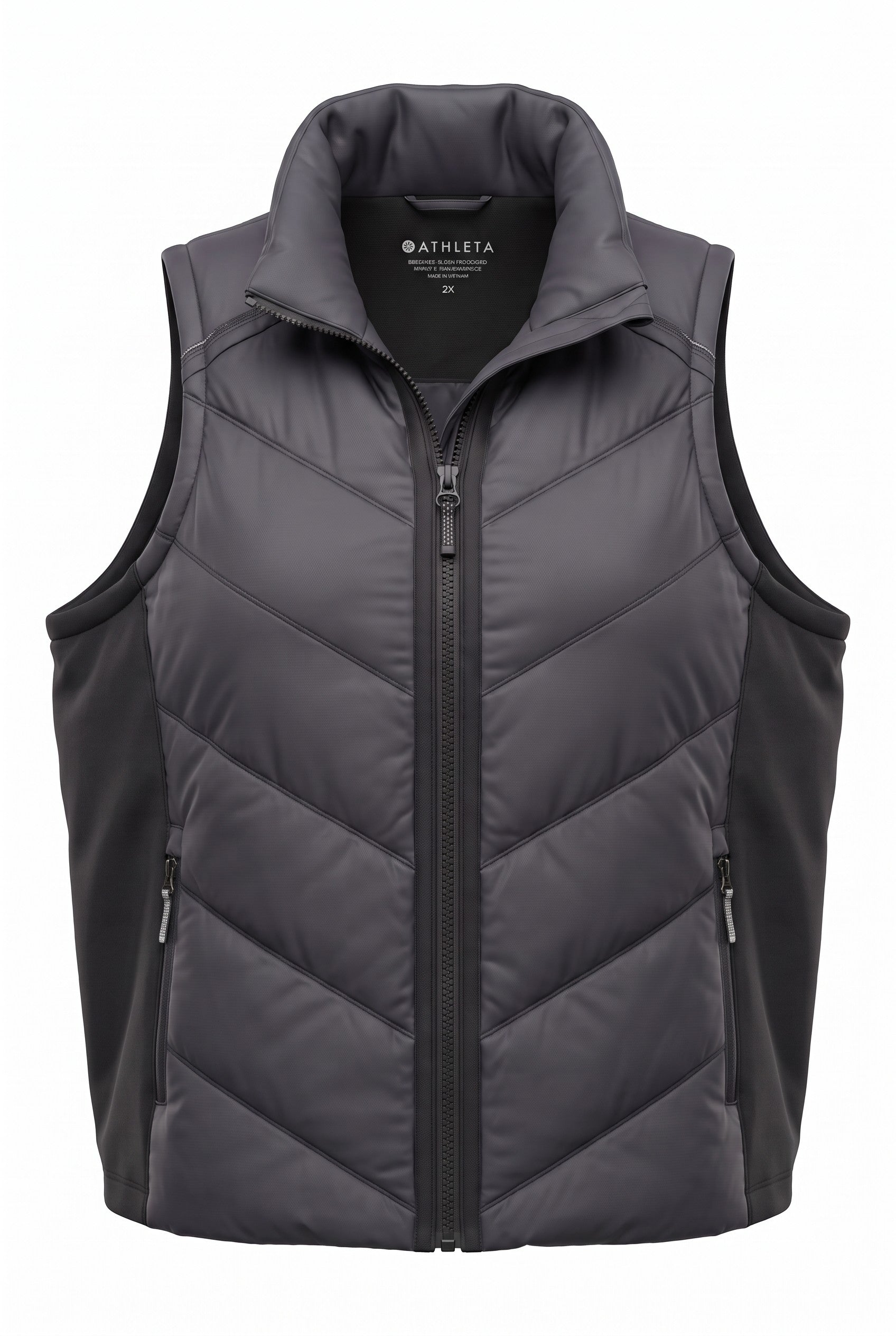 Athleta Rock Ridge PrimaLoft Insulated Vest in Black | Size 2X on white background