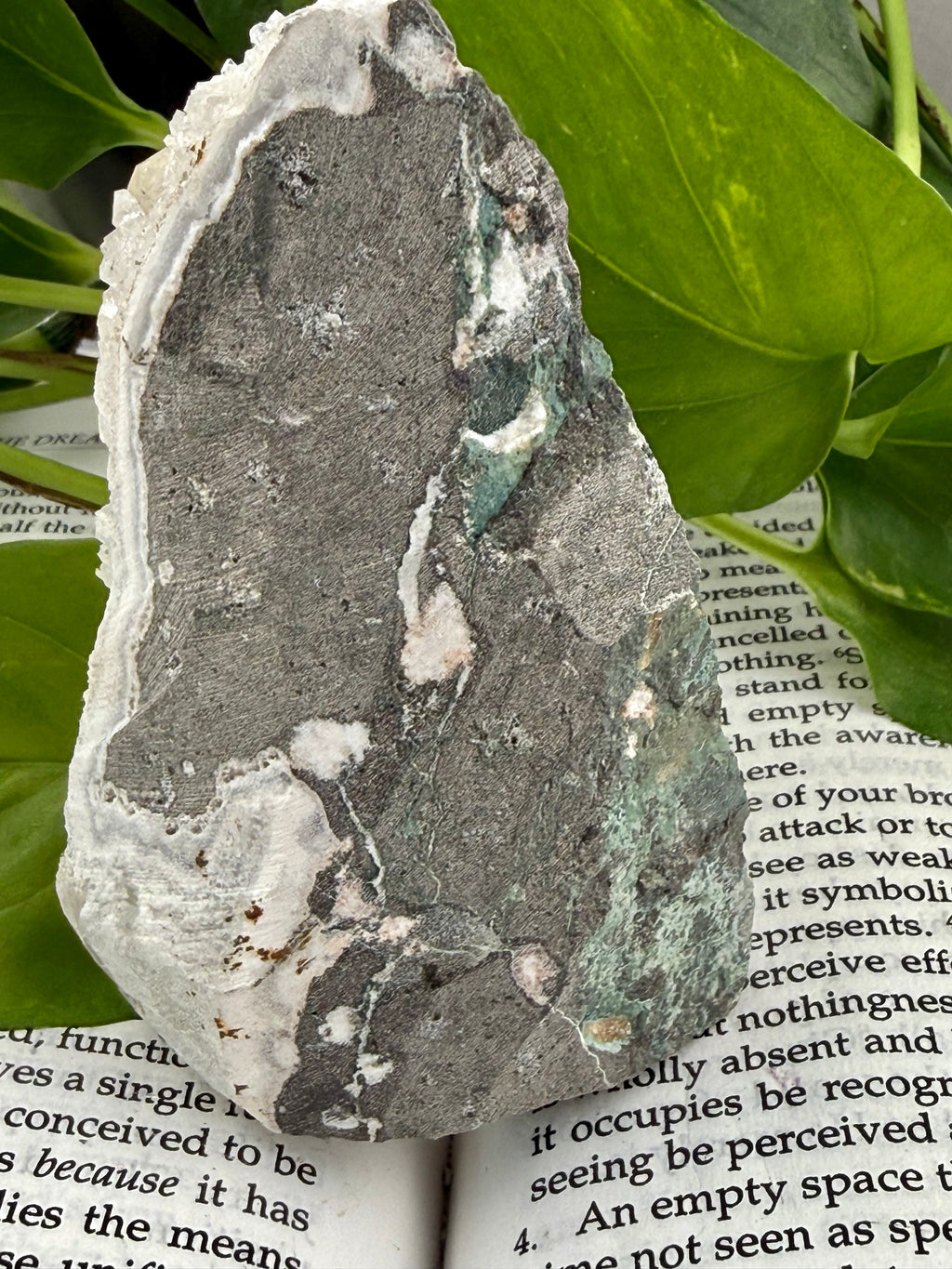 photo showing the back of the apophyllite crystal 