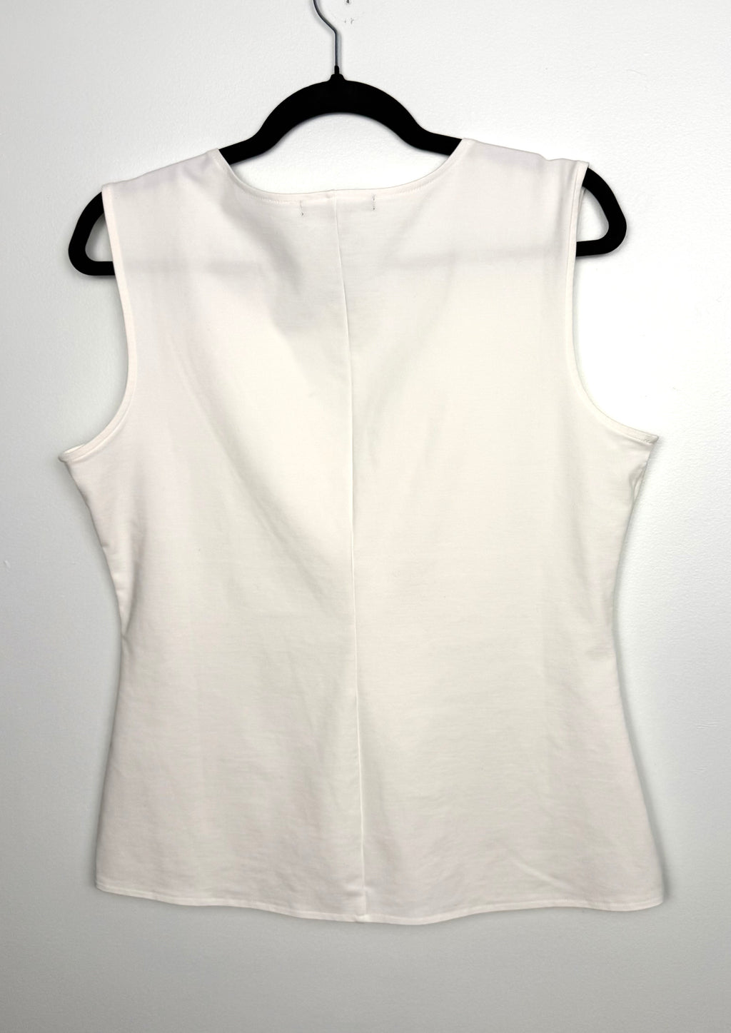 Back view Banana Republic sleeveless ivory knit blouse