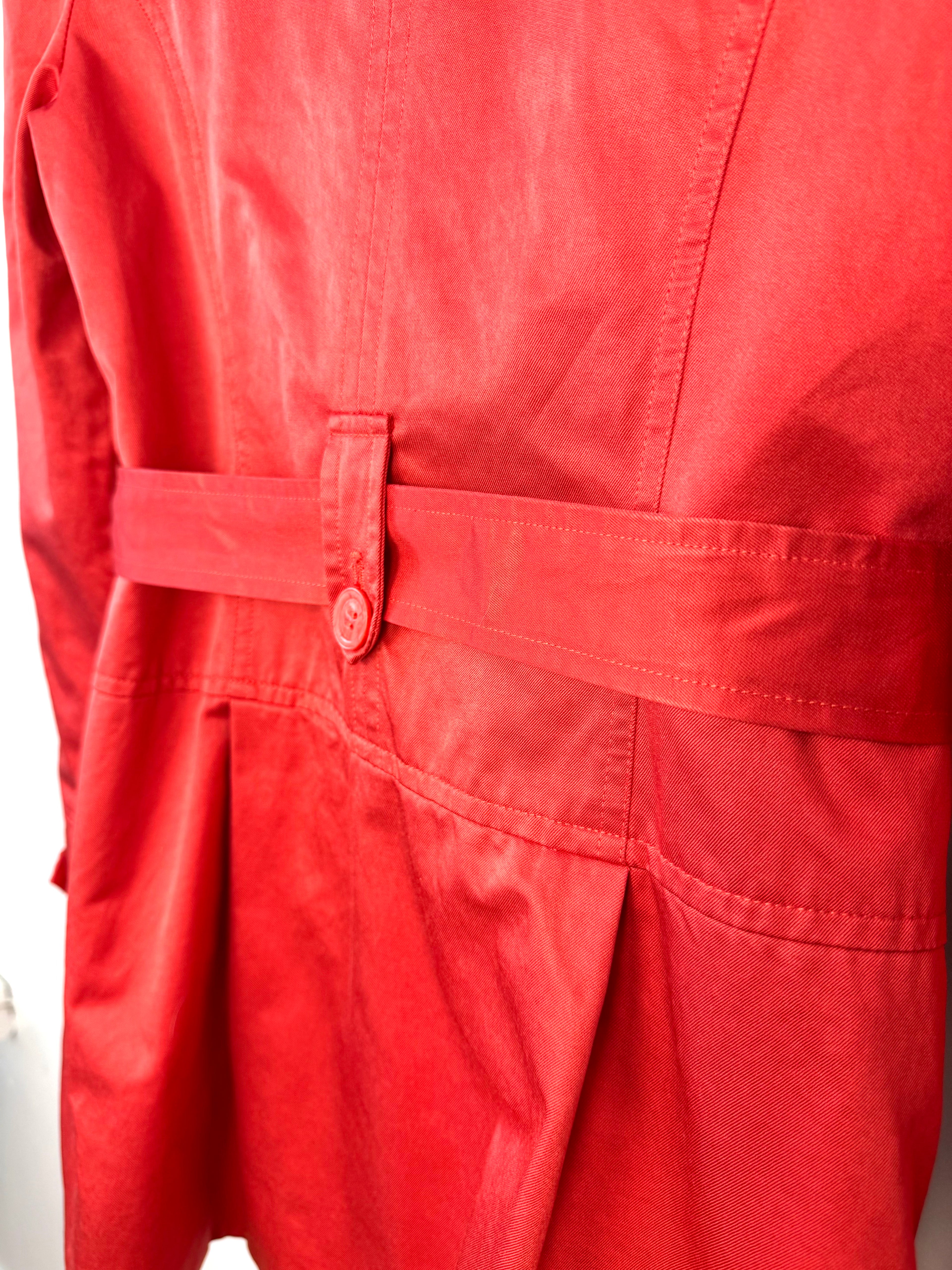 back waist and belt detail on THX Merci Collection ruffle trench coat jacket