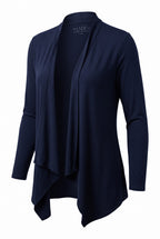 Bamboo LNBF Navy Open Front Cardigan Jacket | Size L background removed