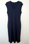 Banana Republic Navy Sleeveless Midi Dress | T-Shirt Dress | Size L at Blue Sparrow Shop