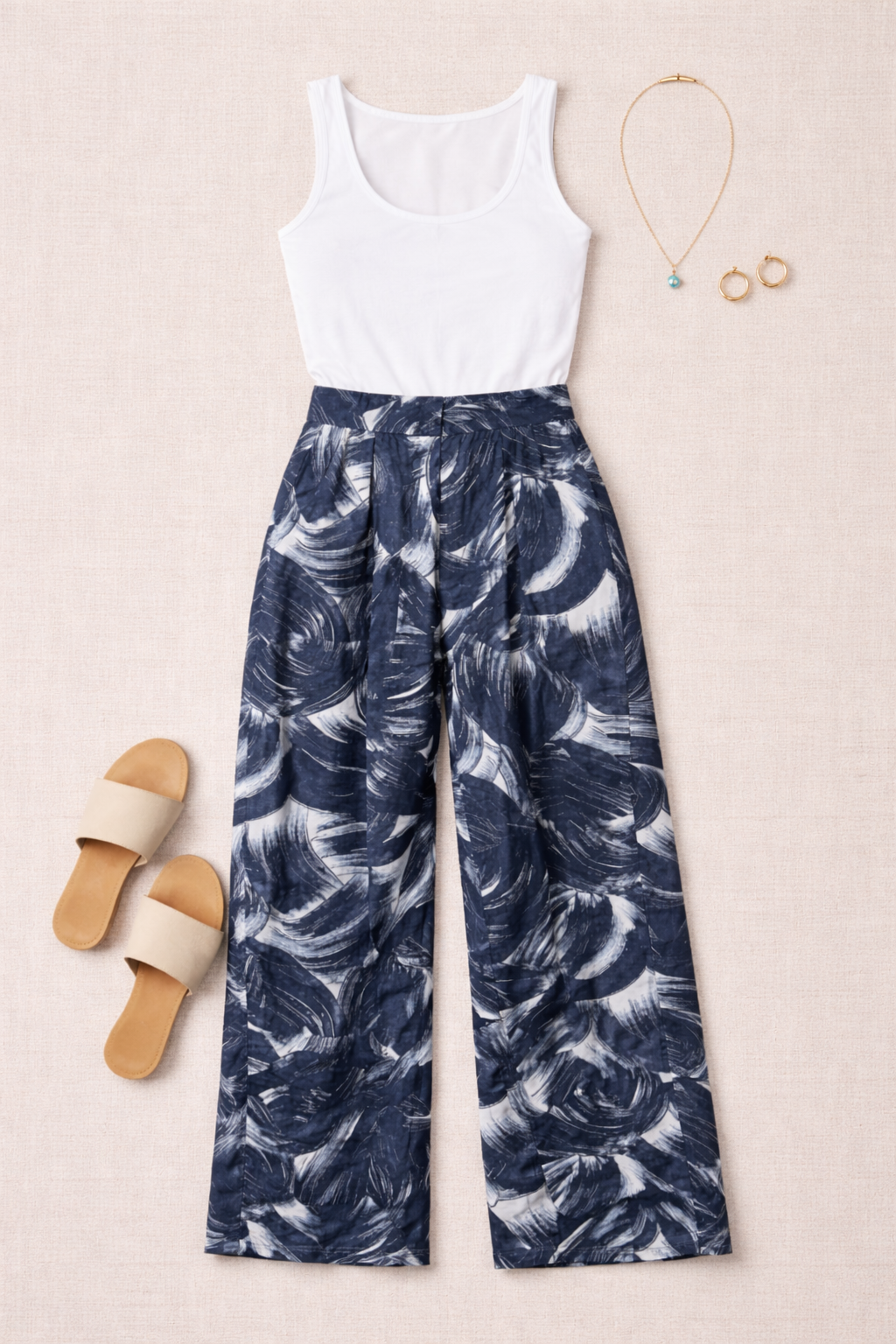 Banana Republic Wide Leg Pants | Size S/M at Blue Sparrow Shop on flatlay