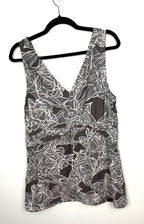 Banana Republic blouse size 12 grey floral back view