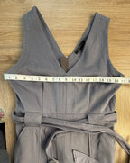 Banana Republic every day dress in slate blue showing measurement of 34" bust 