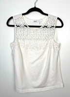 Basic white tank with lace detail  Together brand 