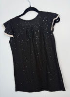 Beaded Crochet Neckline Party Blouse back view 
