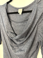 Bench Ruched Dress with Cowell Neck in Denim Blue showing neckline detail 