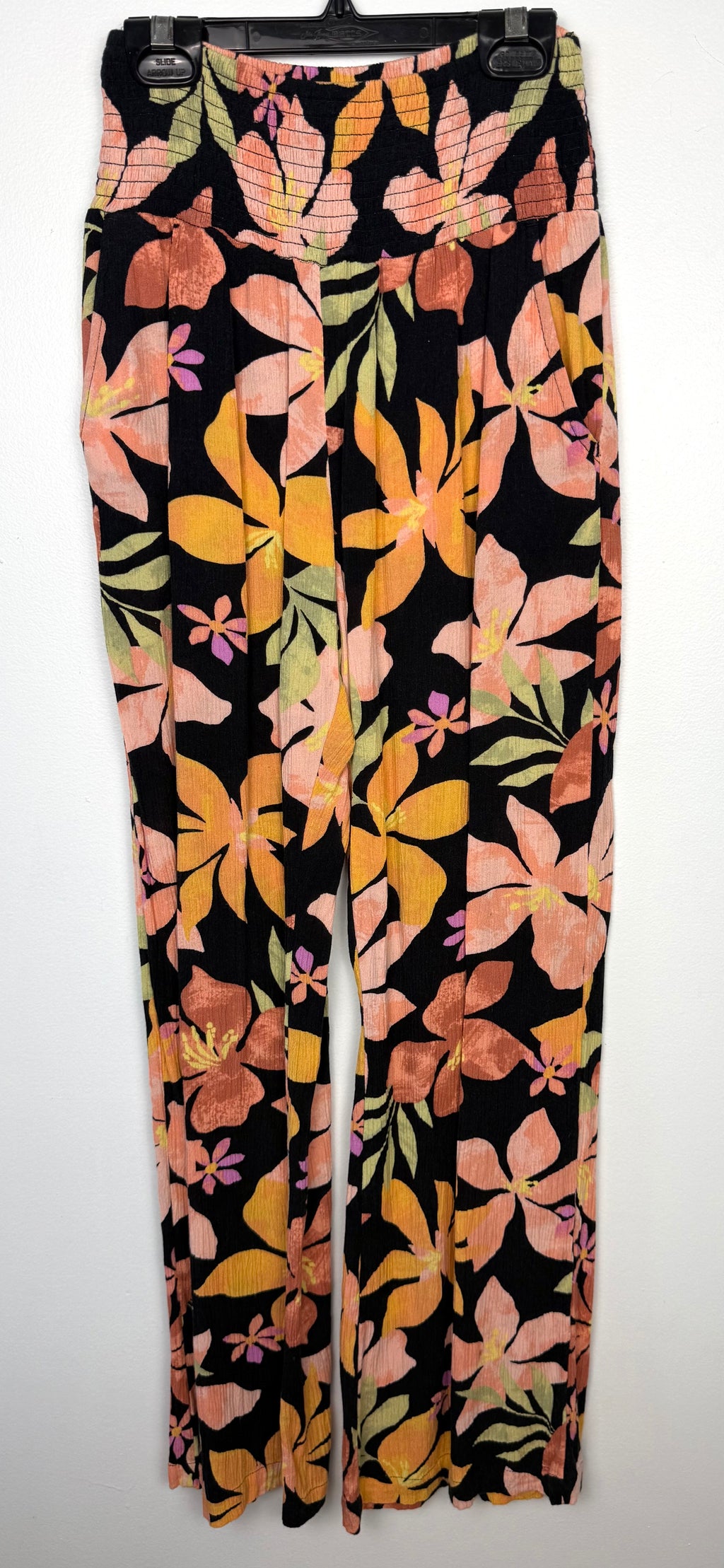 front of Billabong Wide Leg Pants with Smocked Waist at Blue Sparrow Shop