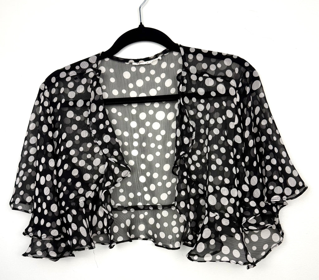Black Chiffon Cropped Bolero  on hanger