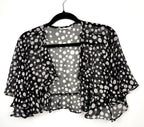 Black Chiffon Cropped Bolero  on hanger