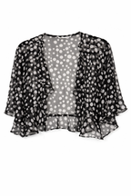Black Chiffon Cropped Bolero at Blue Sparrow Shop