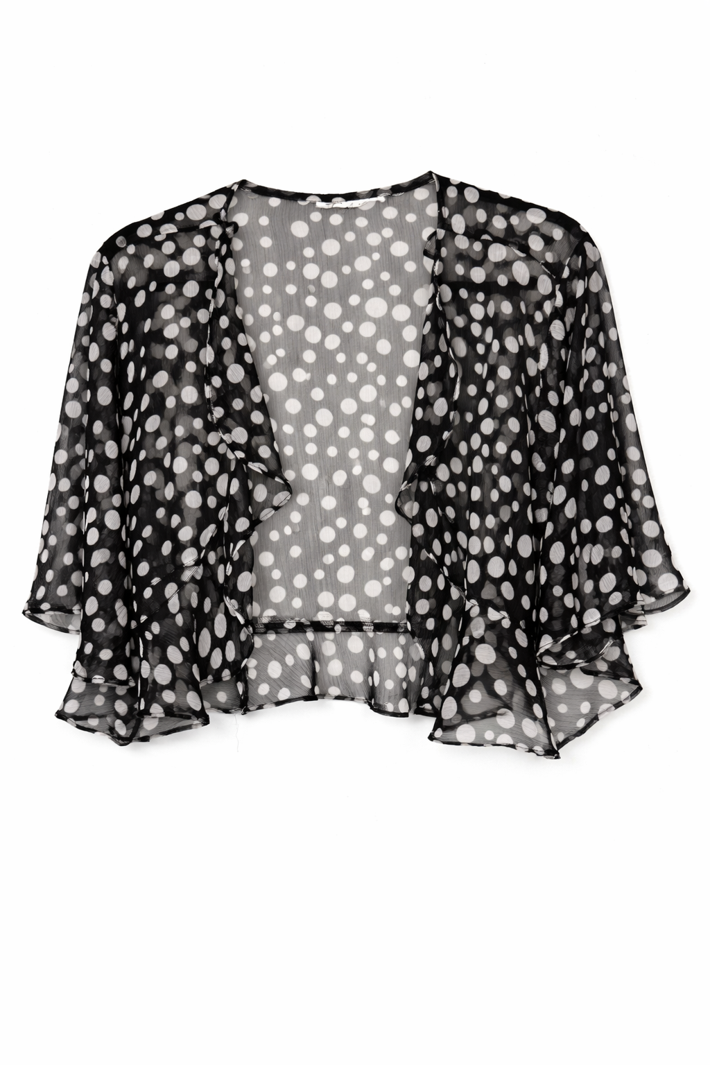 Black Chiffon Cropped Bolero at Blue Sparrow Shop