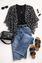 Black Chiffon Cropped Bolero at Blue Sparrow Shop lifestyle photo
