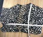 Black Chiffon Cropped Bolero  measuring 40" bust and 16" shoulder to hem
