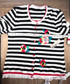 Black and White Striped Floral Cardigan measuring 42' bust