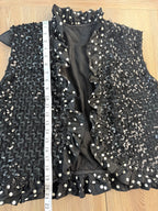 Black sequinned jacket - casual glamour jacket - 80's sequinned jacket measuring 21" from shoulder to hem