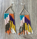 Boho Beaded Fringe Earrings  on table 