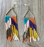 Boho Beaded Fringe Earrings  on table 