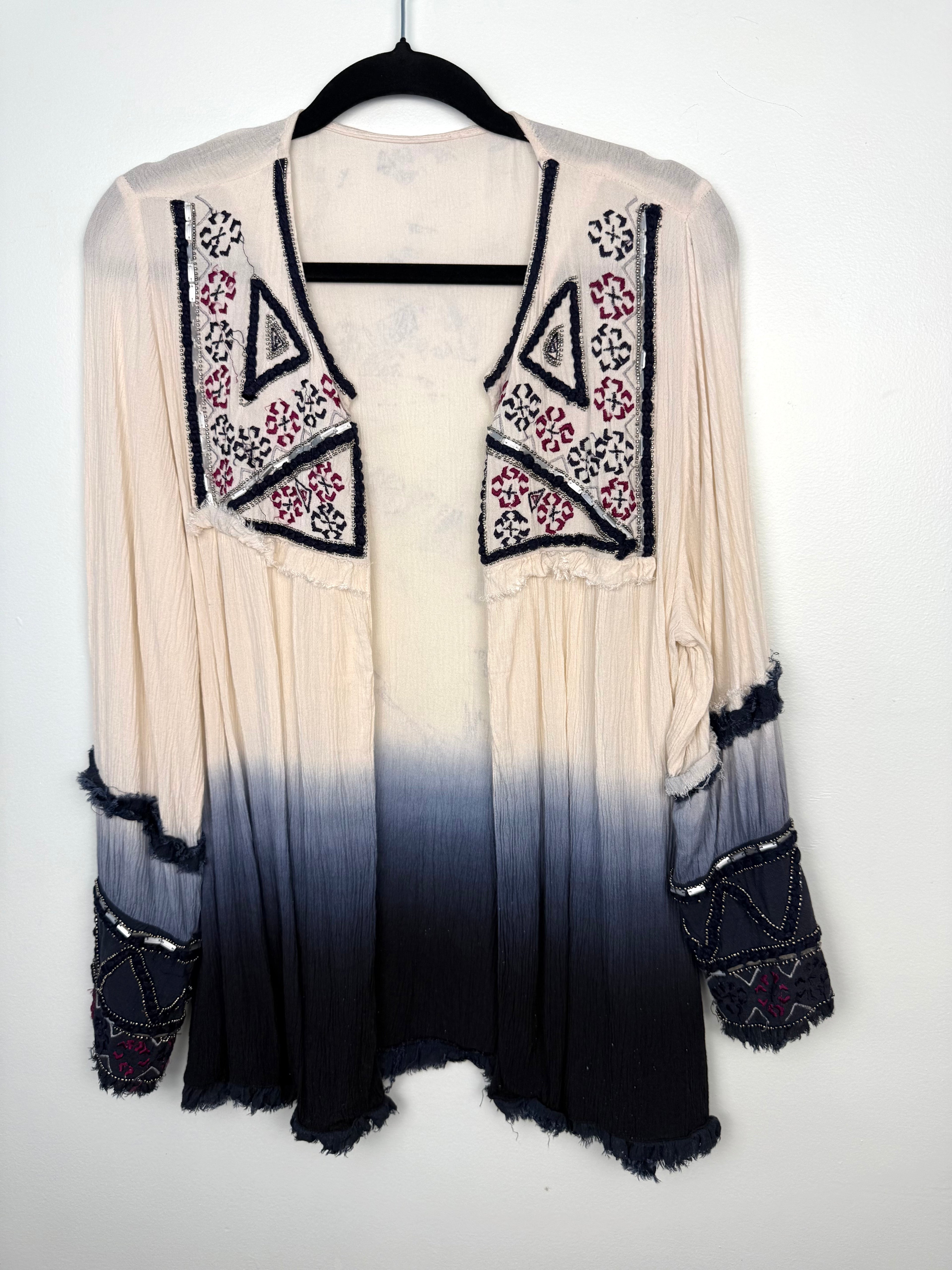 Boho Embroidered Beaded Kimono 