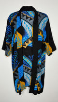 Bold Geometric Print Open Kimono Cardigan | Size M at Blue Sparrow Shop
