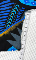 Bold Geometric Print Open Kimono Cardigan | Size M at Blue Sparrow Shop  measuring 9" sleeve